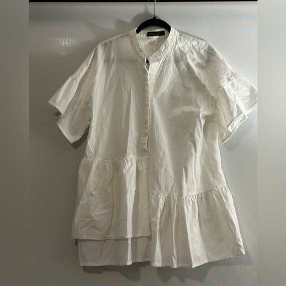 Celima Collection White Cotton Poplin Mini Dress Large - Picture 2 of 7